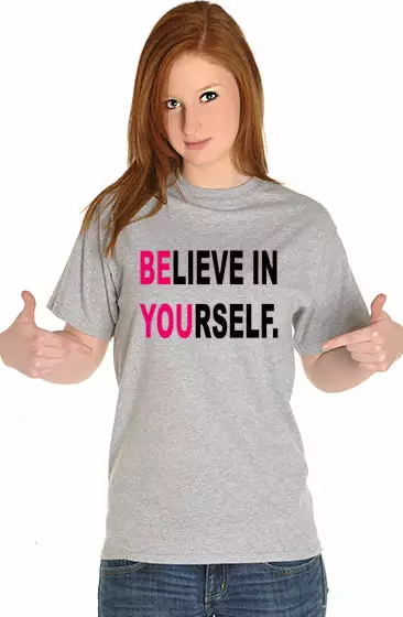 Bewild Believe In Yourself Girl's T-Shirt Positive Reinforcement 3 Bewild Believe In Yourself Girl's T-Shirt Positive Reinforcement