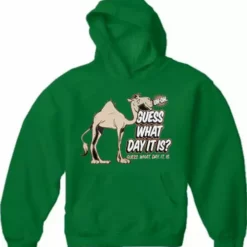 Cool Funny & Offensive Bewild Guess What Day It Is? Camel Hump Day Adult Hoodie