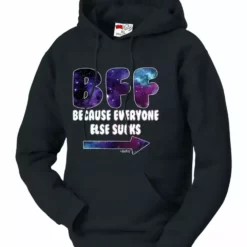 Bewild BFF - Galaxy - Everyone Else Sucks (Arrow Right) Adult Hoodie Cool Funny & Offensive