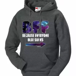 Bewild BFF - Galaxy - Everyone Else Sucks (Arrow Right) Adult Hoodie Cool Funny & Offensive
