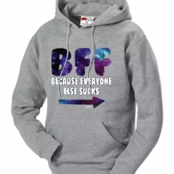 Bewild BFF - Galaxy - Everyone Else Sucks (Arrow Right) Adult Hoodie Cool Funny & Offensive