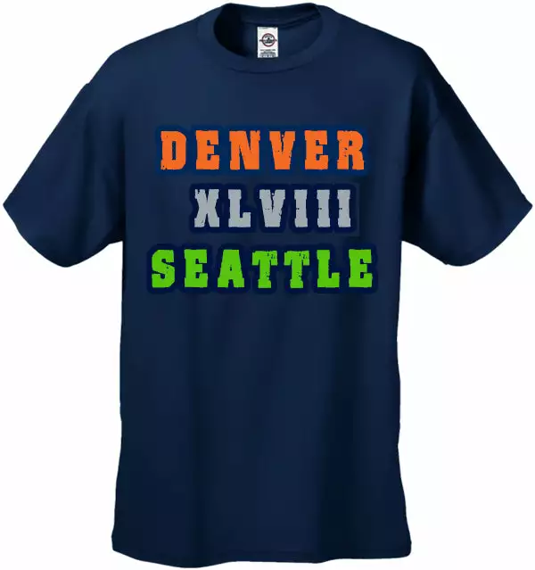 Bewild Sport Inspiration Big Game 48 Denver Vs. Seattle Men's T-Shirt 3 Bewild Sport Inspiration Big Game 48 Denver Vs. Seattle Men's T-Shirt