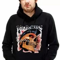 Bewild Biker Hoodies - Anarchy Men's Biker Hoodie (Black)