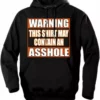 Bewild Biker Hoodies - "Asshole Warning" Biker Hoodie Biker Style