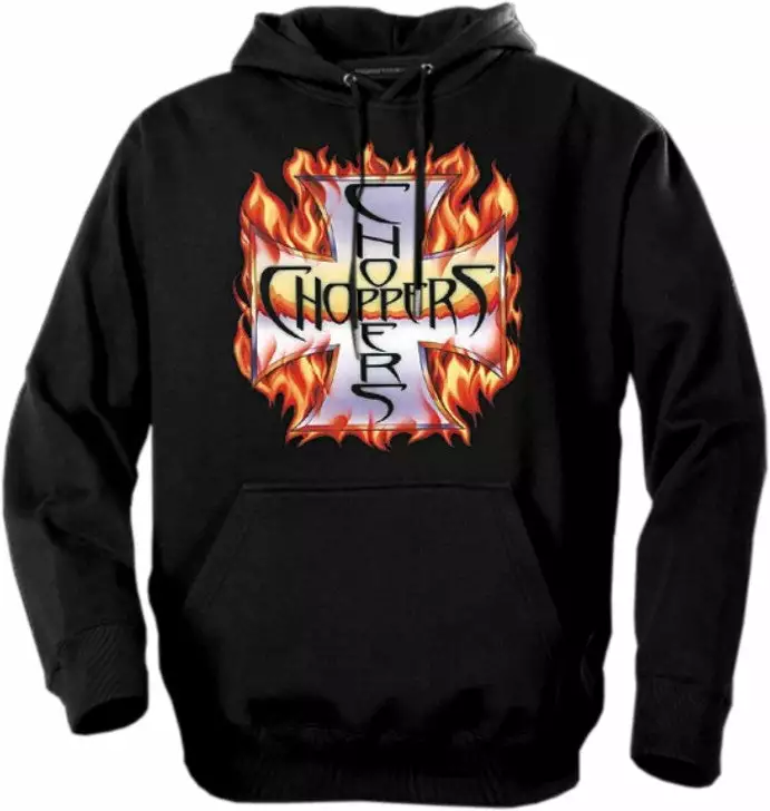 Bewild Biker Style Biker Hoodies - "Chopper In Flames" Biker Hoodie 3 Bewild Biker Style Biker Hoodies - "Chopper In Flames" Biker Hoodie