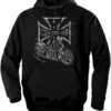 Bewild Biker Style Biker Hoodies - "Chopper Skeleton Bike" Biker Hoodie 1 Bewild Biker Style Biker Hoodies - "Chopper Skeleton Bike" Biker Hoodie