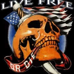 Bewild Biker Hoodies - Live Free Or Die Men's Biker Hoodie (Black)