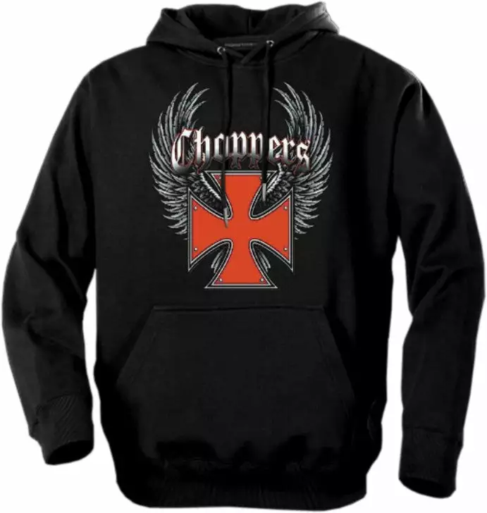 Bewild Biker Hoodies - "Winged Chopper Cross" Biker Style 3 Bewild Biker Hoodies - "Winged Chopper Cross" Biker Style