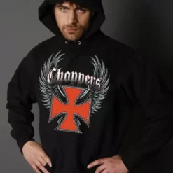 Bewild Biker Hoodies - "Winged Chopper Cross" Biker Style 11 Bewild Biker Hoodies -