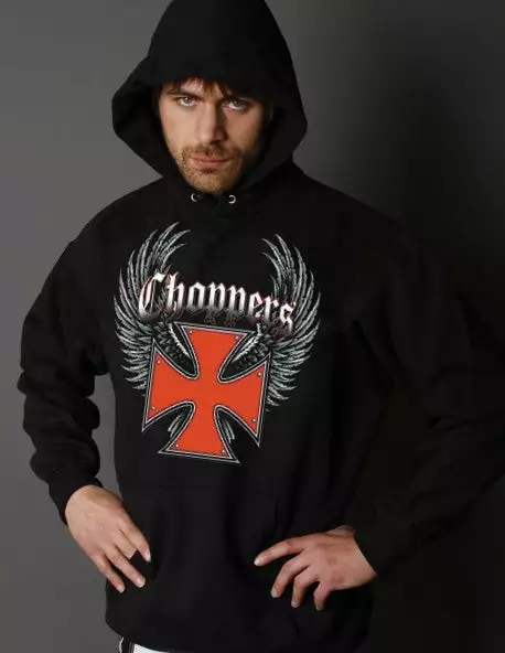 Bewild Biker Hoodies - "Winged Chopper Cross" Biker Style 7 Bewild Biker Hoodies - "Winged Chopper Cross" Biker Style