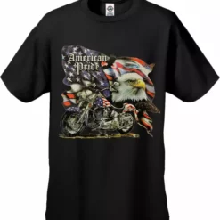 Bewild Biker Style Biker Shirts - "American Pride" Biker Shirt (Black)