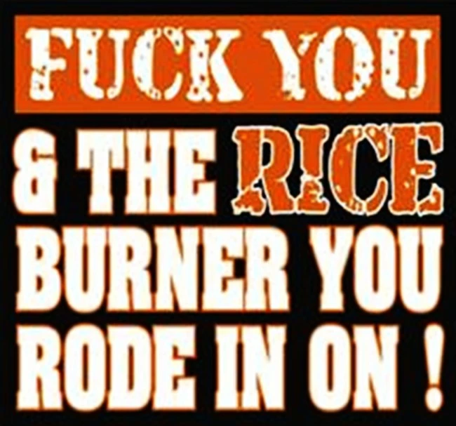 Bewild Biker Style Biker Shirts - "Fu*k Rice Burners" Biker Shirt 5 Bewild Biker Style Biker Shirts - "Fu*k Rice Burners" Biker Shirt