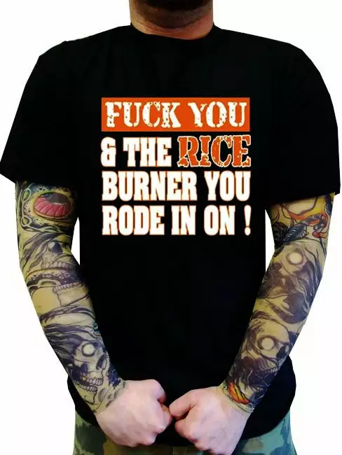 Bewild Biker Style Biker Shirts - "Fu*k Rice Burners" Biker Shirt 7 Bewild Biker Style Biker Shirts - "Fu*k Rice Burners" Biker Shirt