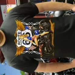 Bewild Biker Shirts - "Route 66 Pin Up" Biker Shirt