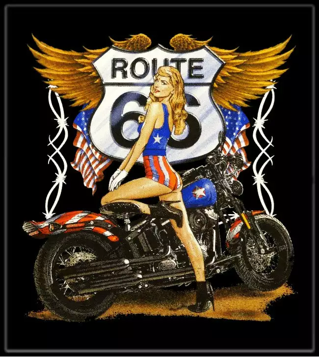 Bewild Biker Shirts - "Route 66 Pin Up" Biker Shirt 8 Bewild Biker Shirts - "Route 66 Pin Up" Biker Shirt