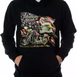 Bewild Biker Style "American Pride" Biker Hoodie (Black) 10 Bewild Biker Style