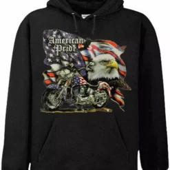 Bewild Biker Style "American Pride" Biker Hoodie (Black) 11 Bewild Biker Style
