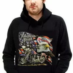 Bewild Biker Style "American Pride" Biker Hoodie (Black) 12 Bewild Biker Style