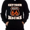 Bewild Biker Style "Get Your Kicks Route 66" Biker Hoodie