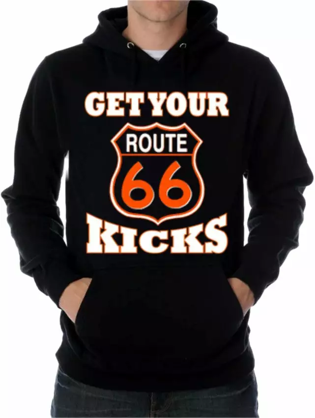 Bewild Biker Style "Get Your Kicks Route 66" Biker Hoodie 5 Bewild Biker Style "Get Your Kicks Route 66" Biker Hoodie
