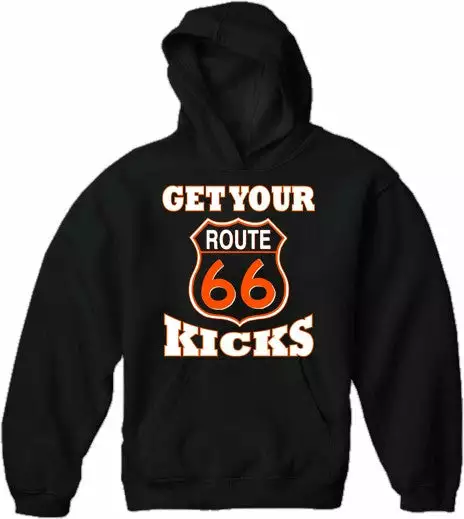 Bewild Biker Style "Get Your Kicks Route 66" Biker Hoodie 4 Bewild Biker Style "Get Your Kicks Route 66" Biker Hoodie