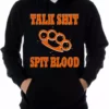 Bewild Biker Style "Talk Shit Spit Blood" Biker Hoodie