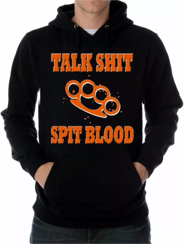 Bewild Biker Style "Talk Shit Spit Blood" Biker Hoodie 3 Bewild Biker Style "Talk Shit Spit Blood" Biker Hoodie