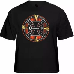 Bewild Biker T-Shirts - "Chopper Life Shield" Biker Shirt Biker Style