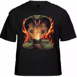 Bewild Biker T-Shirts - "Cobra In Flames" Biker Shirt Biker Style