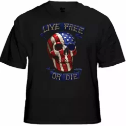 Bewild Biker T-Shirts - "Live Free Or Die American Biker" Biker Shirt Biker Style