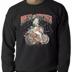 Bewild Biker Style Bikes And B*tches Biker Adult Crewneck