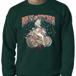 Bewild Biker Style Bikes And B*tches Biker Adult Crewneck