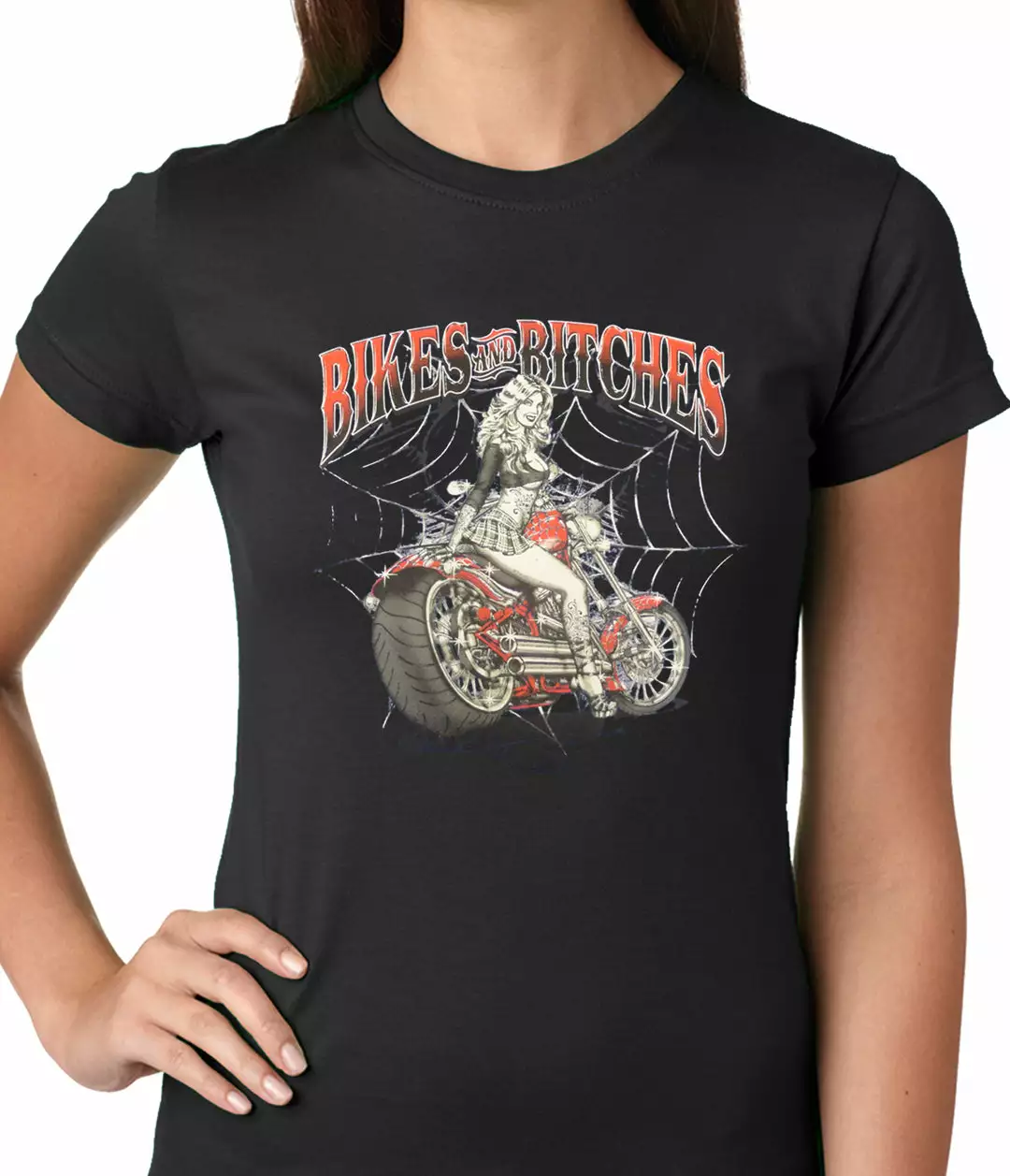 Bewild Biker Style Bikes And B*tches Biker Ladies T-shirt 3 Bewild Biker Style Bikes And B*tches Biker Ladies T-shirt