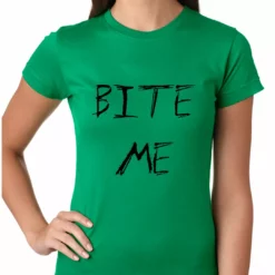 Bewild Bite Me Zombie And Vampire Lovers Girls T-shirt