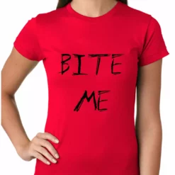 Bewild Bite Me Zombie And Vampire Lovers Girls T-shirt