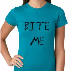 Bewild Bite Me Zombie And Vampire Lovers Girls T-shirt
