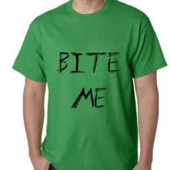 Bewild Cool Funny & Offensive Bite Me Zombie And Vampire Lovers Mens T-shirt