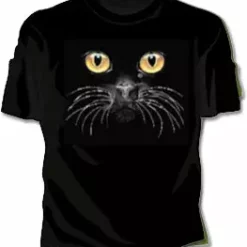 Bewild Cool Funny & Offensive Black Cat Face Girls T-Shirt
