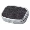 Bewild Black Glitter Pattern With Mirror Iron Chrome Plated Rectangular 2 Compartment Pill Box 1 Bewild Black Glitter Pattern With Mirror Iron Chrome Plated Rectangular 2 Compartment Pill Box