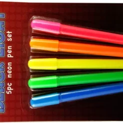Bewild Black Light UV Reactive Neon Paint Pens (Set Of 5) Glow & Black Light Paint