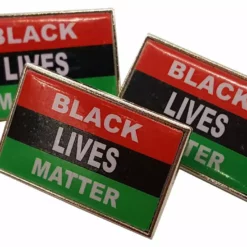 Bewild Lapel Pins Black Lives Matter African American Flag Epoxy Coated Lapel Pin (Set Of 3)