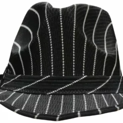 Bewild Black Pin-Striped Fedora Hat