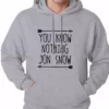Bewild (Black Print) You Know Nothing Jon Snow Adult Hoodie