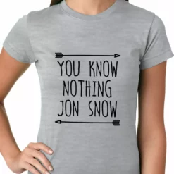 Bewild (Black Print) You Know Nothing Jon Snow Ladies T-shirt Comic Con & Gaming Clothing Video Game