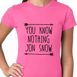 Bewild (Black Print) You Know Nothing Jon Snow Ladies T-shirt Comic Con & Gaming Clothing Video Game