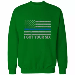 Bewild Blue Line American Flag - I Got Your Six - Blue Lives Matter Adult Crewneck 12 Bewild Blue Line American Flag - I Got Your Six - Blue Lives Matter Adult Crewneck