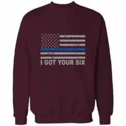 Bewild Blue Line American Flag - I Got Your Six - Blue Lives Matter Adult Crewneck 13 Bewild Blue Line American Flag - I Got Your Six - Blue Lives Matter Adult Crewneck