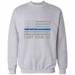 Bewild Blue Line American Flag - I Got Your Six - Blue Lives Matter Adult Crewneck 17 Bewild Blue Line American Flag - I Got Your Six - Blue Lives Matter Adult Crewneck