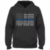 Bewild Positive Reinforcement Blue Line American Flag - I Got Your Six - Blue Lives Matter Adult Hoodie