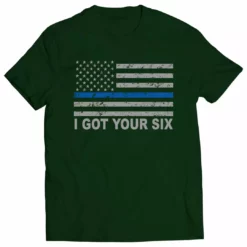 Bewild Positive Reinforcement Blue Line American Flag - I Got Your Six - Blue Lives Matter Kids T-shirt
